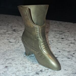 Vintage Brass Boot Vase From India 1960's